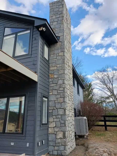 Stone chimney masonry by F. Stone Designs