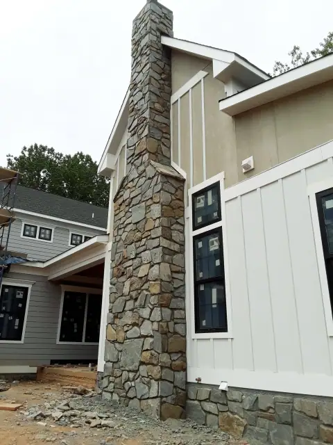 Stone chimney masonry by F. Stone Designs