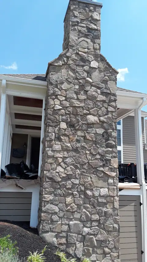 Stone chimney masonry by F. Stone Designs