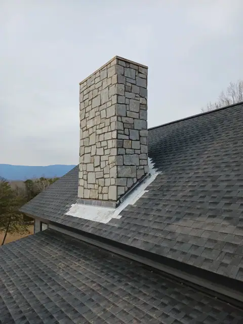 Stone chimney masonry by F. Stone Designs